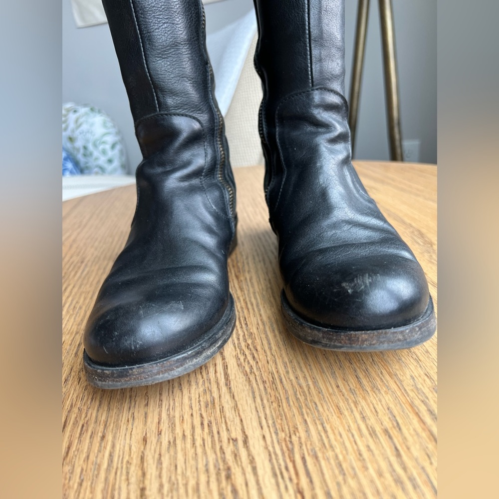 Fiorentini & Baker Black Leather Flat Tall Boots 36 View 3